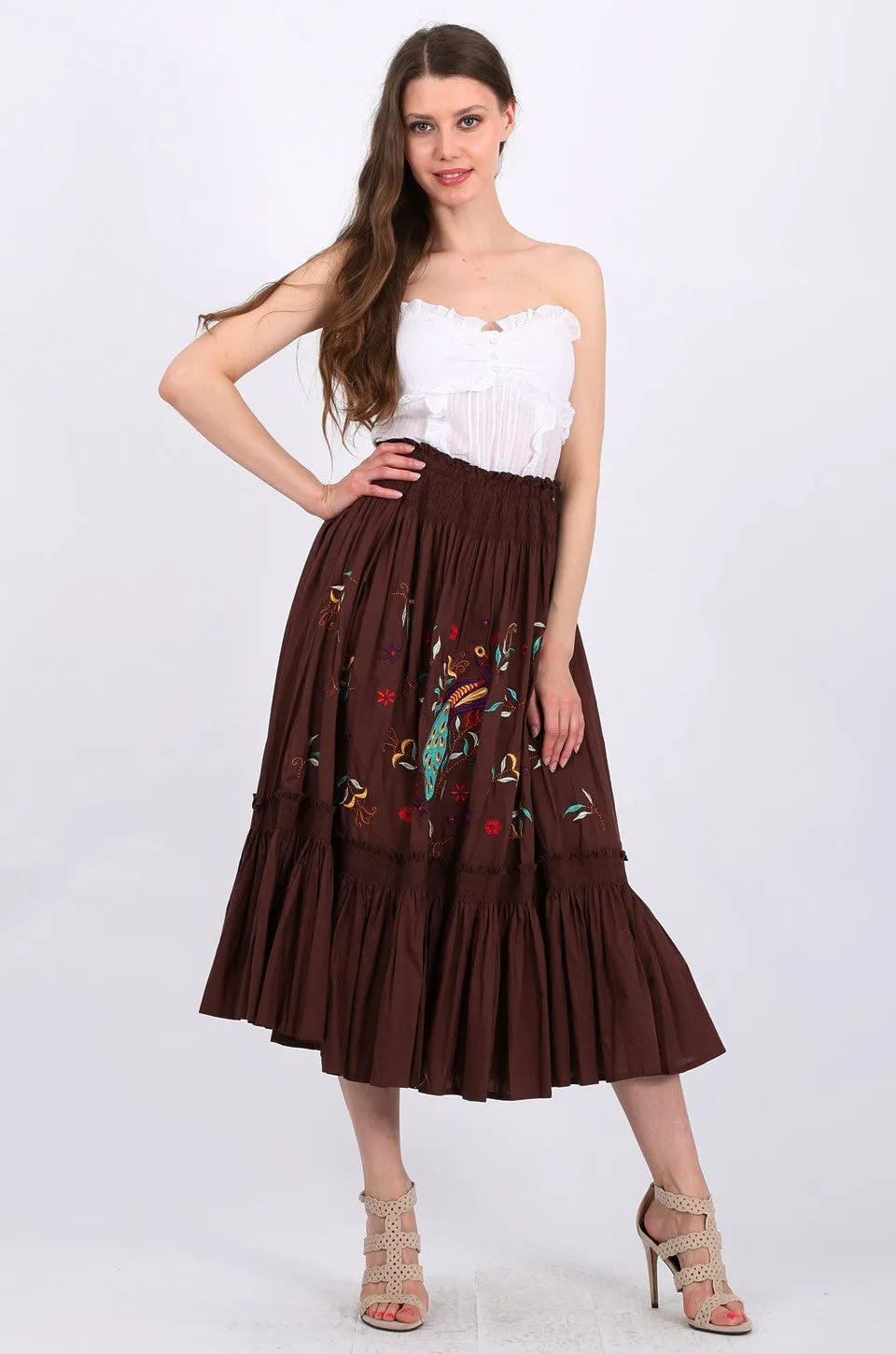 MISS PINKI Kylie Midi Skirt in brown