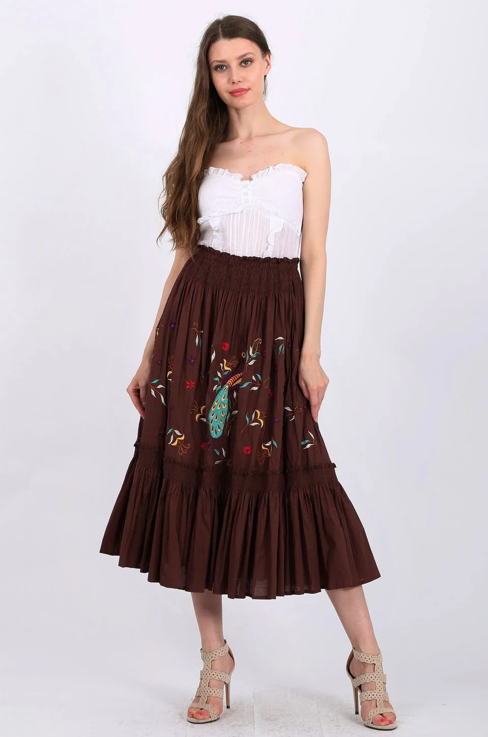 MISS PINKI Kylie Midi Skirt in brown