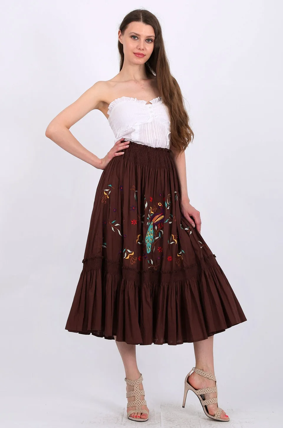 MISS PINKI Kylie Midi Skirt in brown
