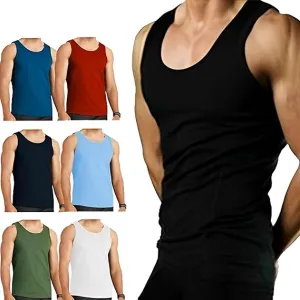 Molten Creek® 6X Pack Mens Vests Classic Sports 100% Cotton Tank Tops Summer Training Gym Sports Sleeveless Casual Undershirts S-2XL