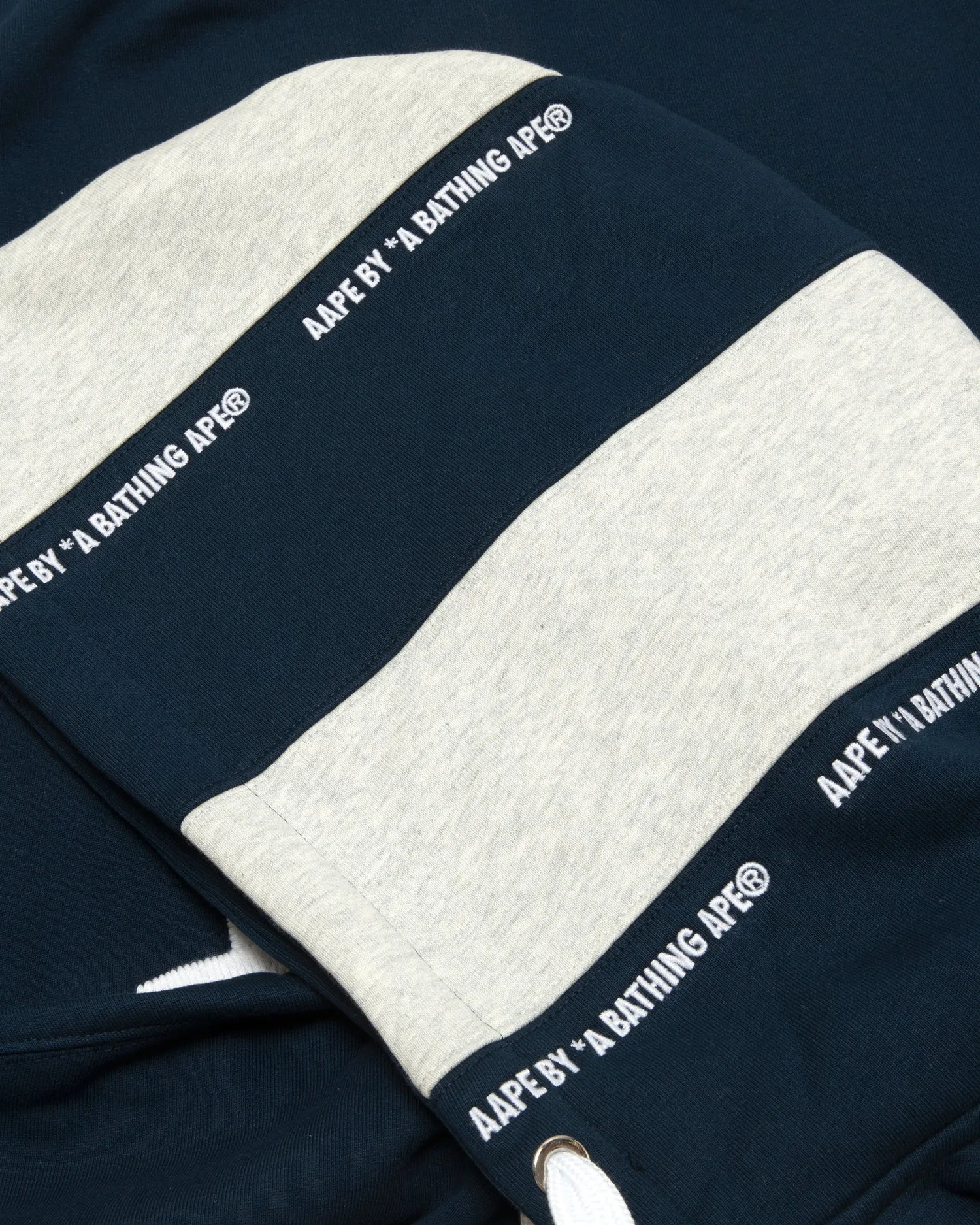 Moonface logo hooded varsity jacket
