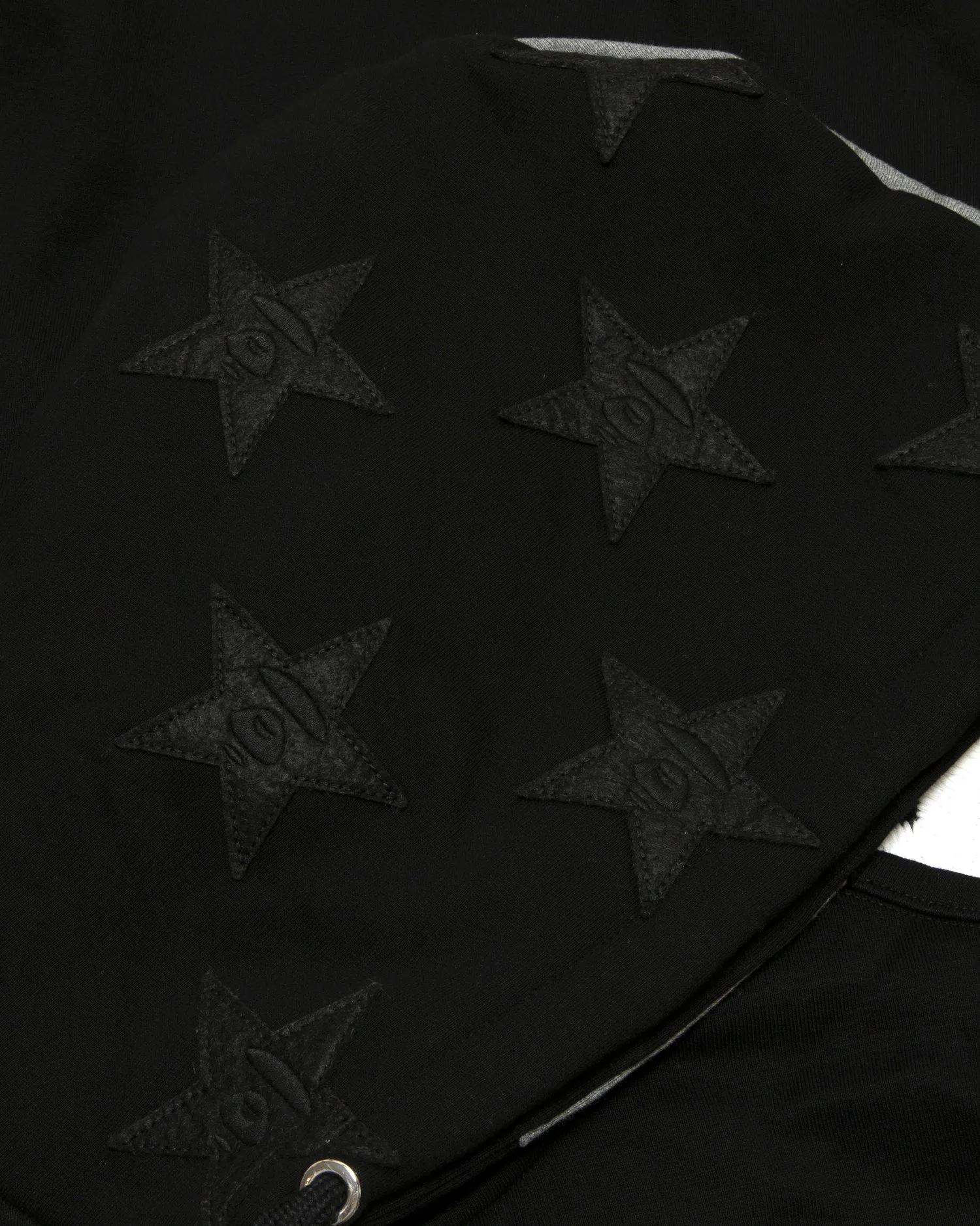 Moonface logo hooded varsity jacket