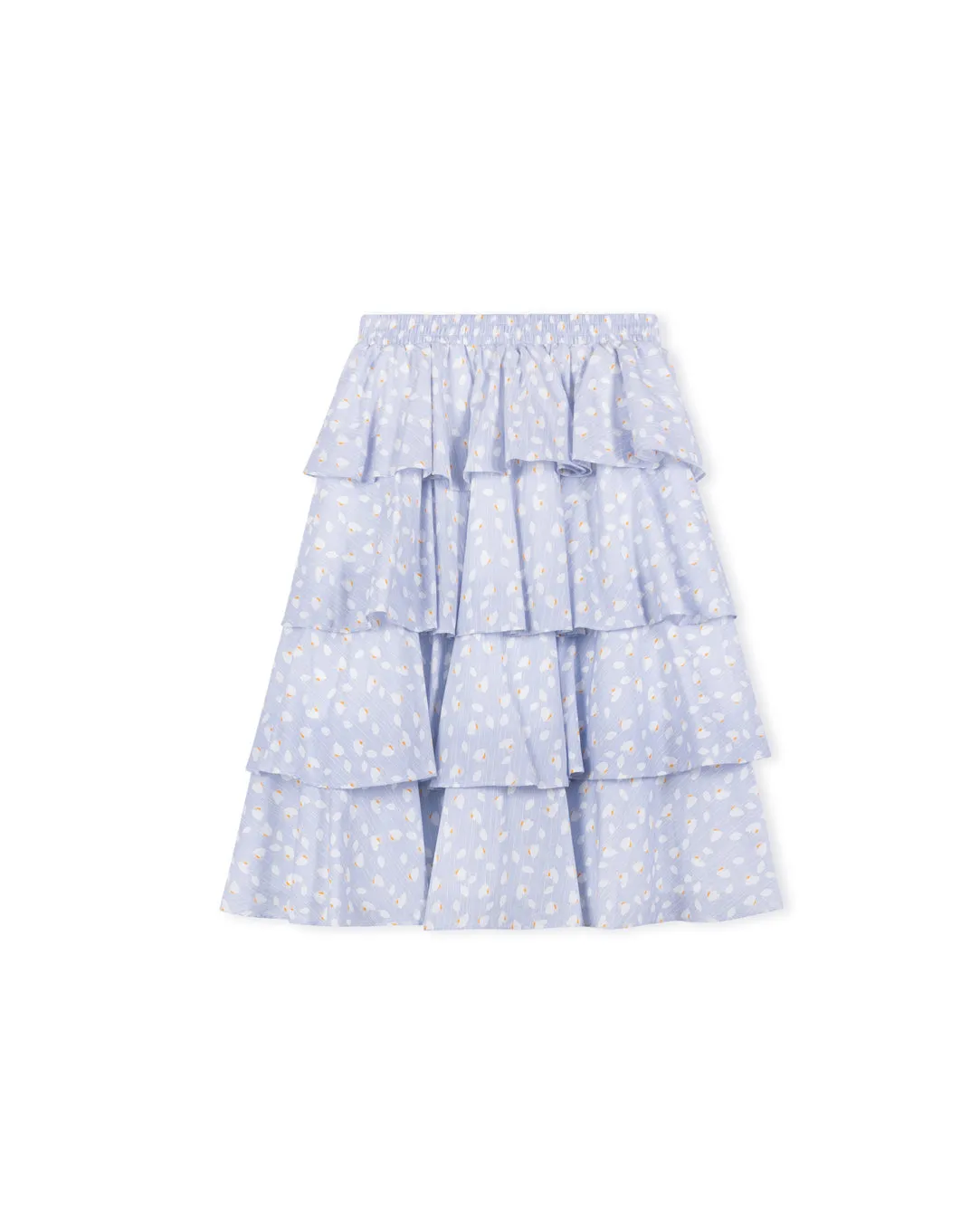 Multi Printed Ruffled Midi Skirt