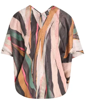 Multicolor Metallic Jacquard Circle Top
