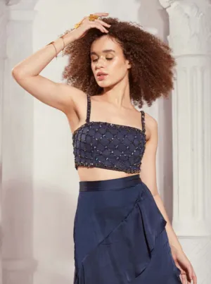 Navy blue embellishment top
