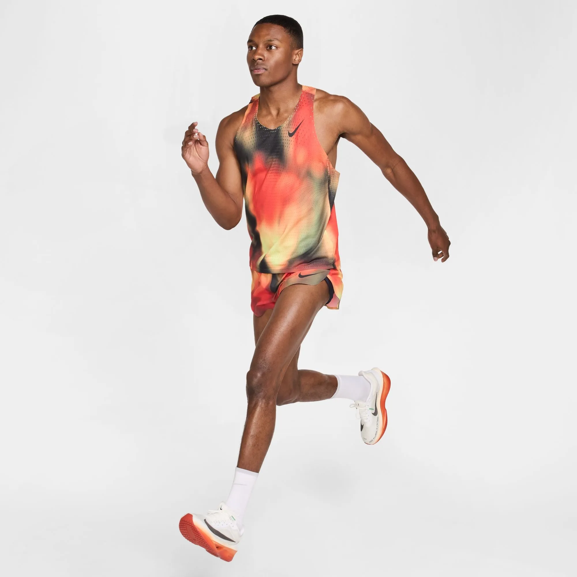 Nike Men's Dri-FIT AeroSwift ADV Running Vest Light Lemon Twist / Light Crimson / Black