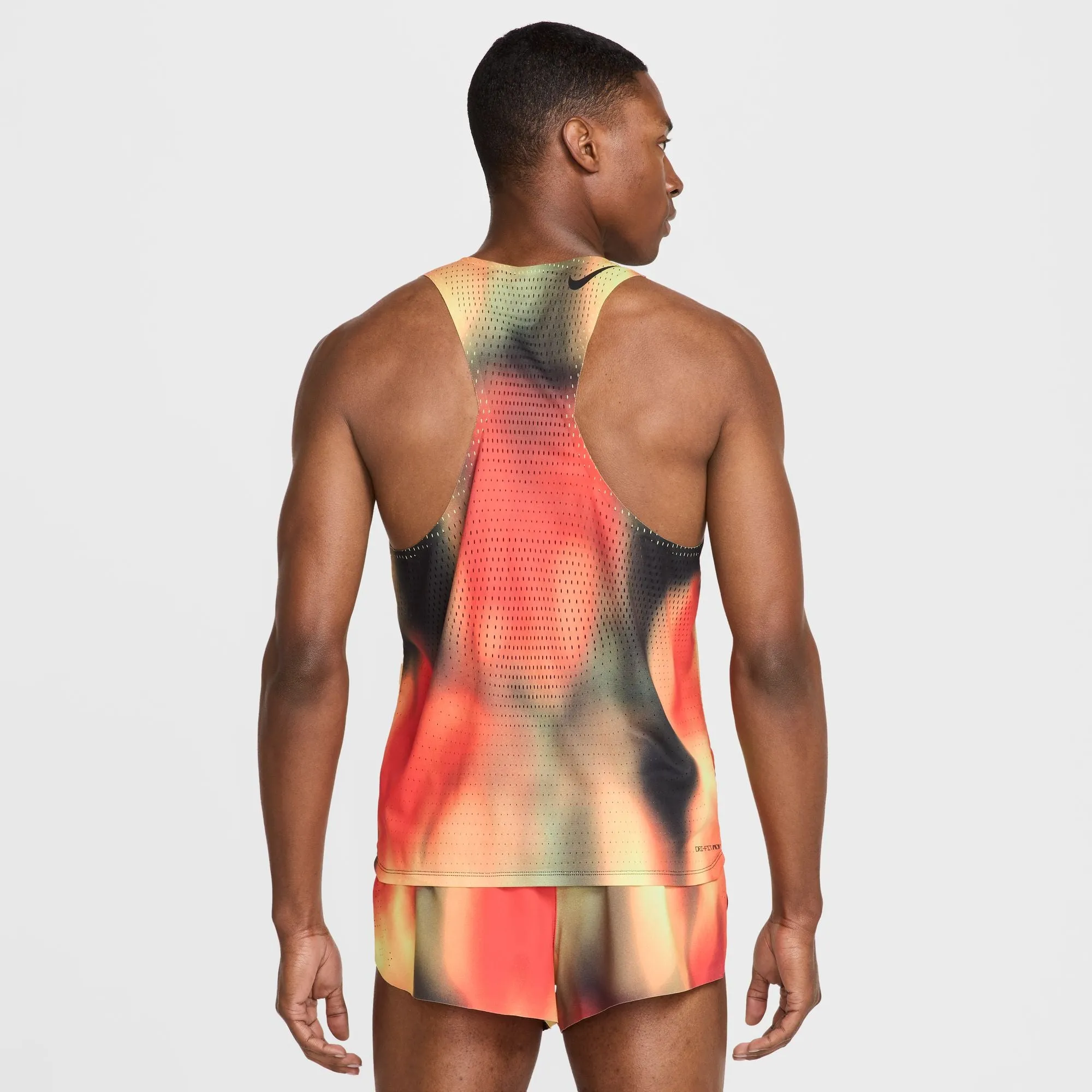 Nike Men's Dri-FIT AeroSwift ADV Running Vest Light Lemon Twist / Light Crimson / Black