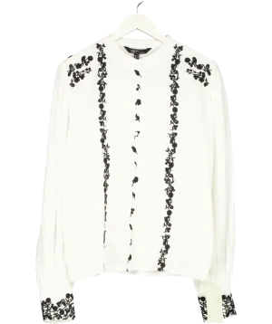 Nobody's Child White Wynter Embroidered Blouse UK 12