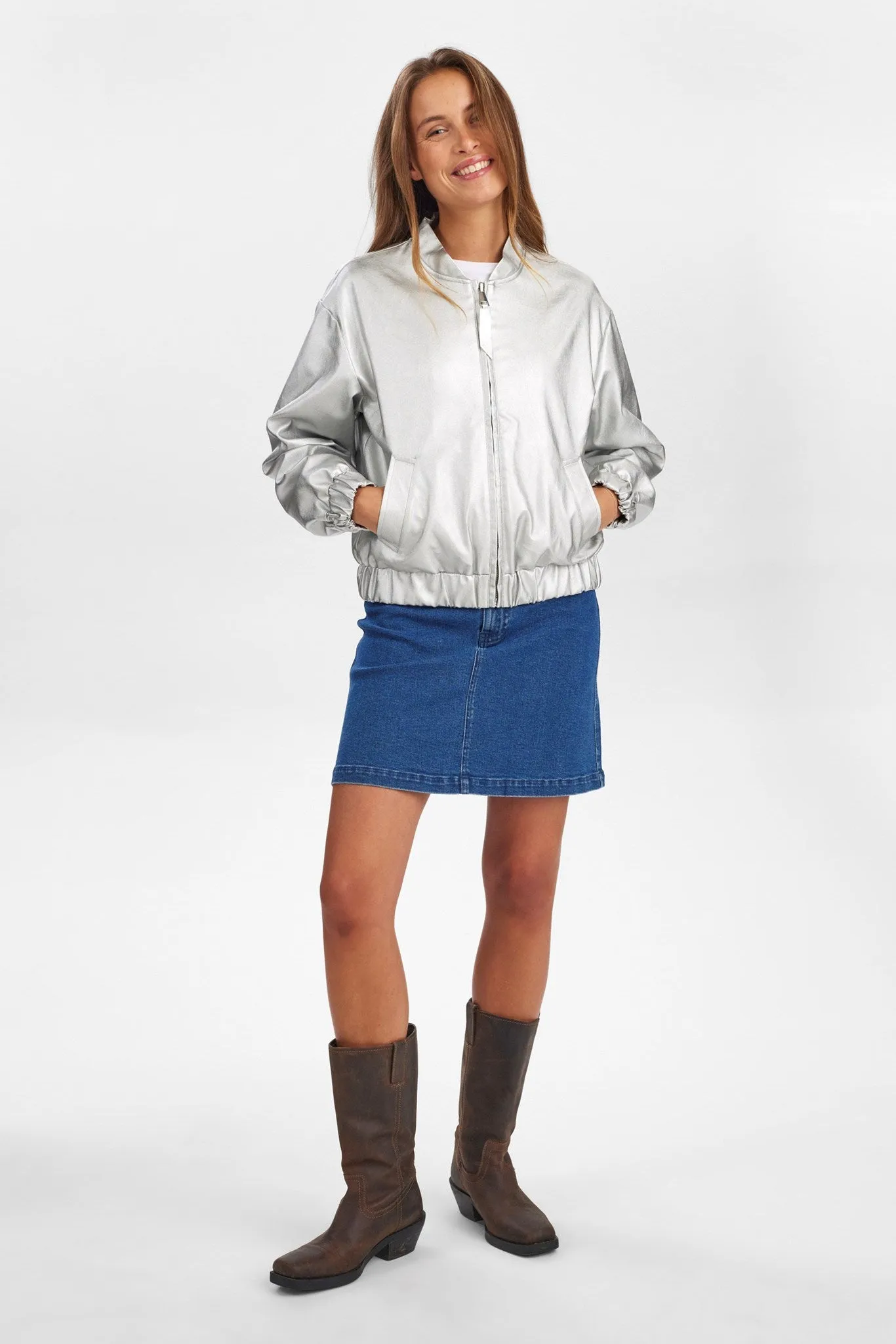 NUELLANORA METALLIC JACKET - Silver
