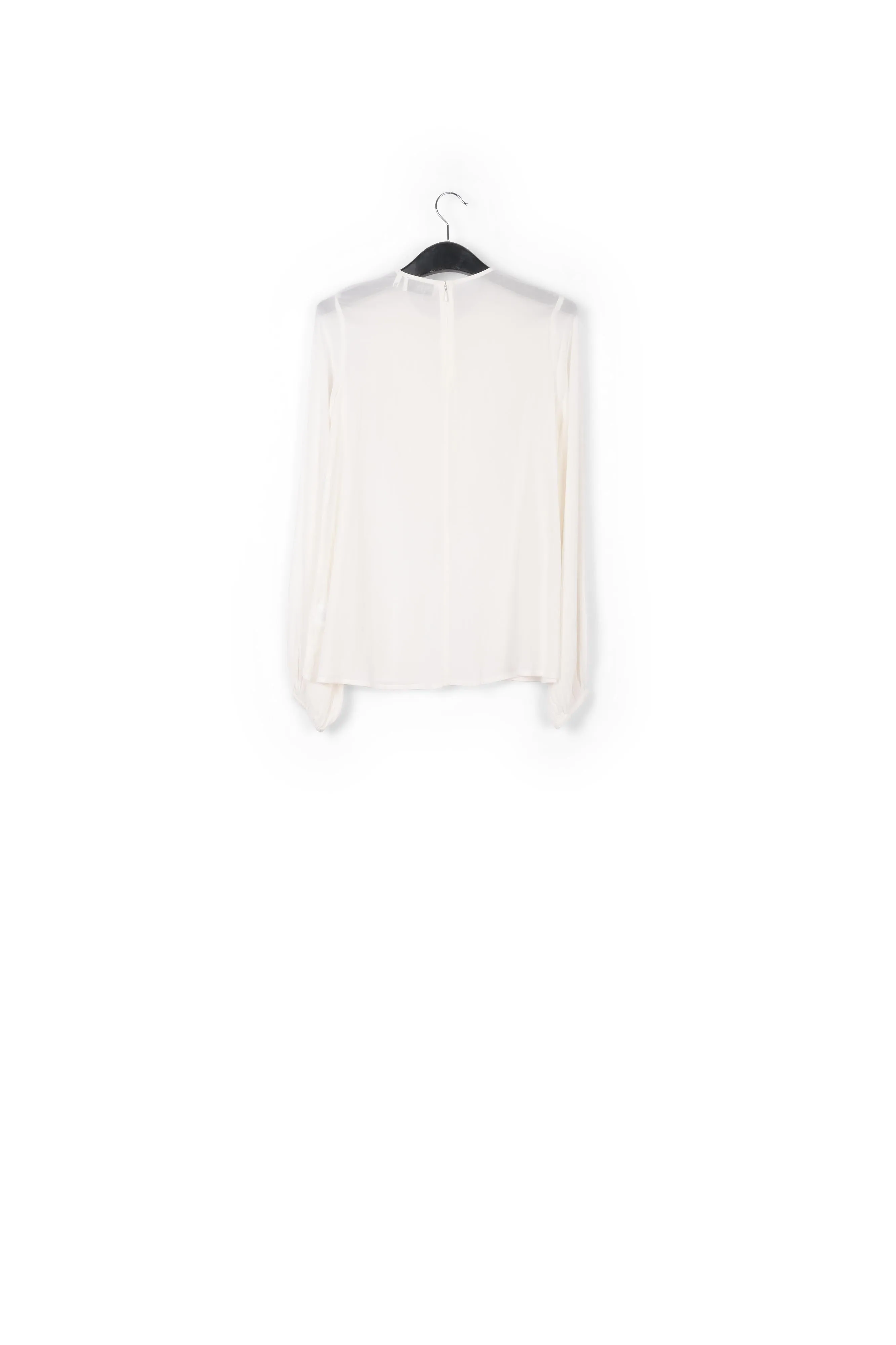 Off-white sequin-embroidered top with ruffles