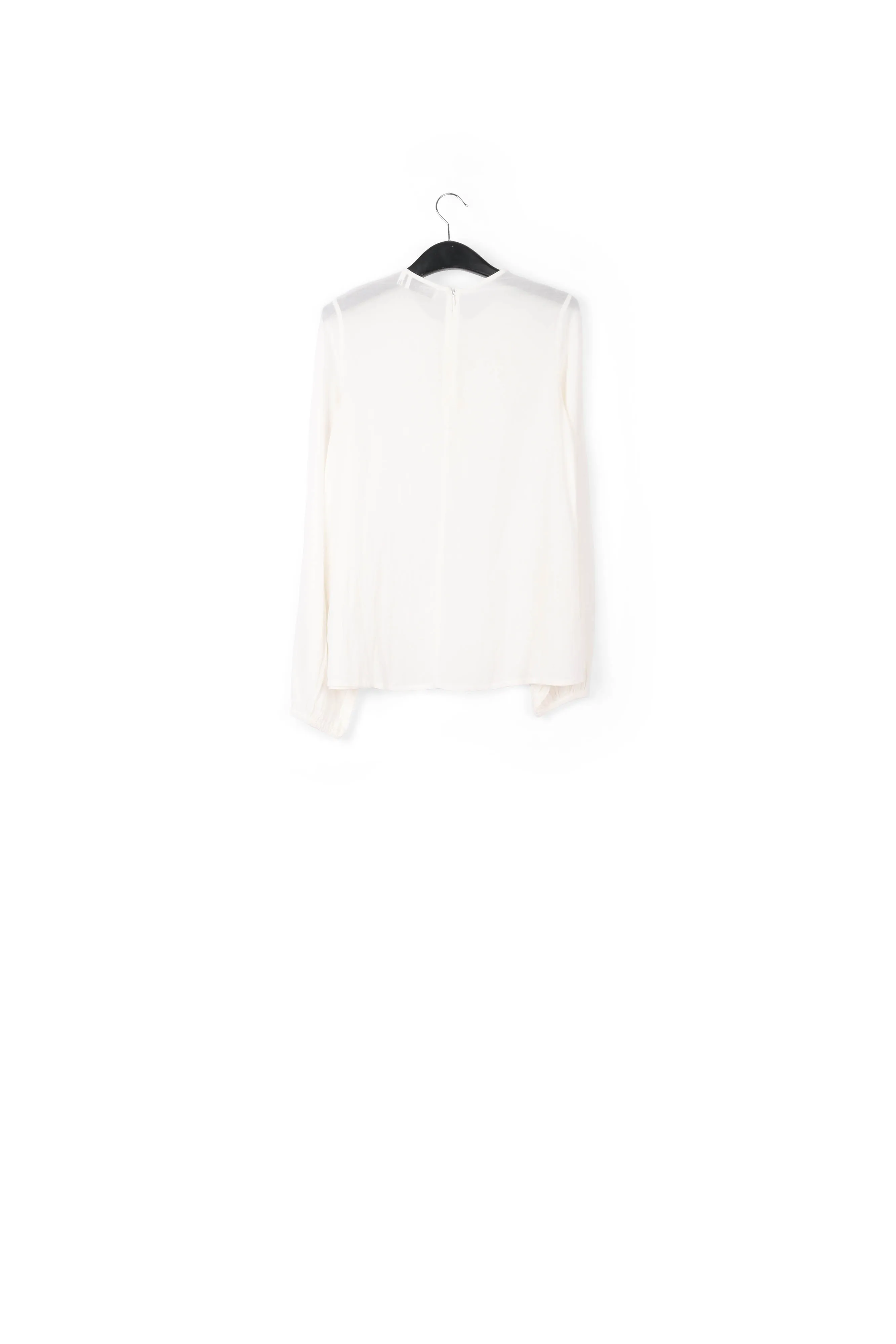 Off-white sequin-embroidered top with ruffles
