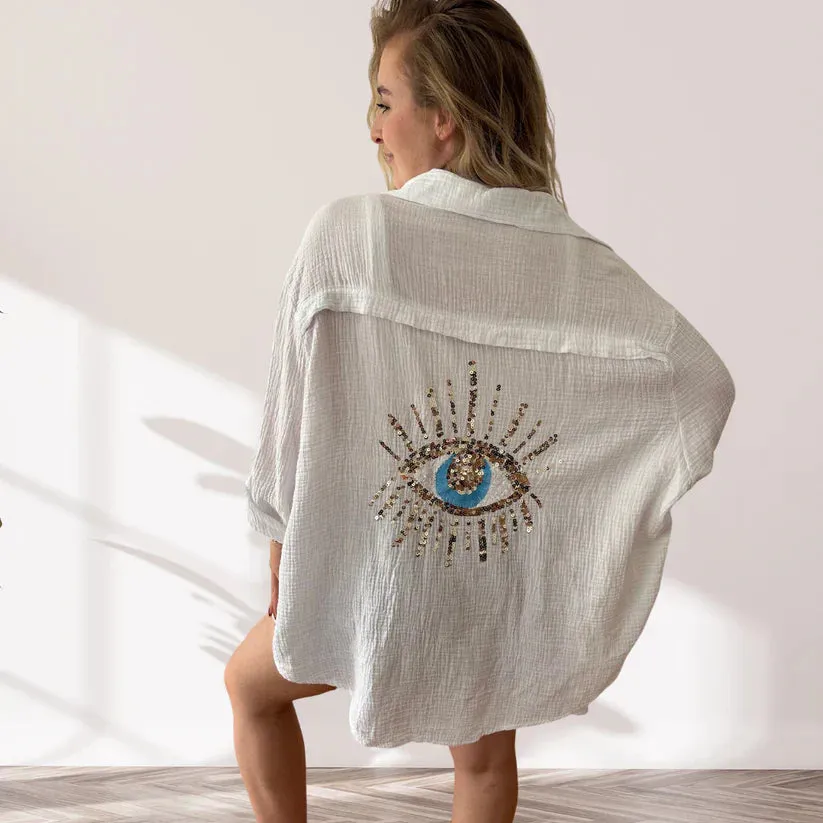 OLA - EYE SEQUIN GLAM BLOUSE
