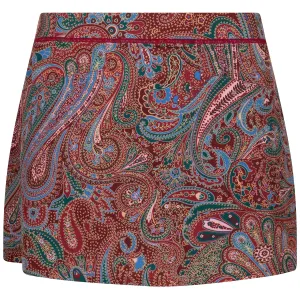 Paisley Pleated Four-Way-Stretch Skort Ancient Madder Paisley