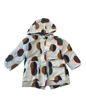 Patterned Hooded Rain Coat with Pockets