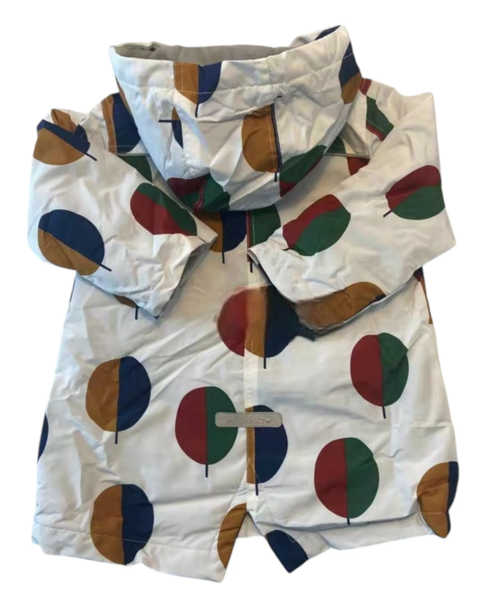 Patterned Hooded Rain Coat with Pockets