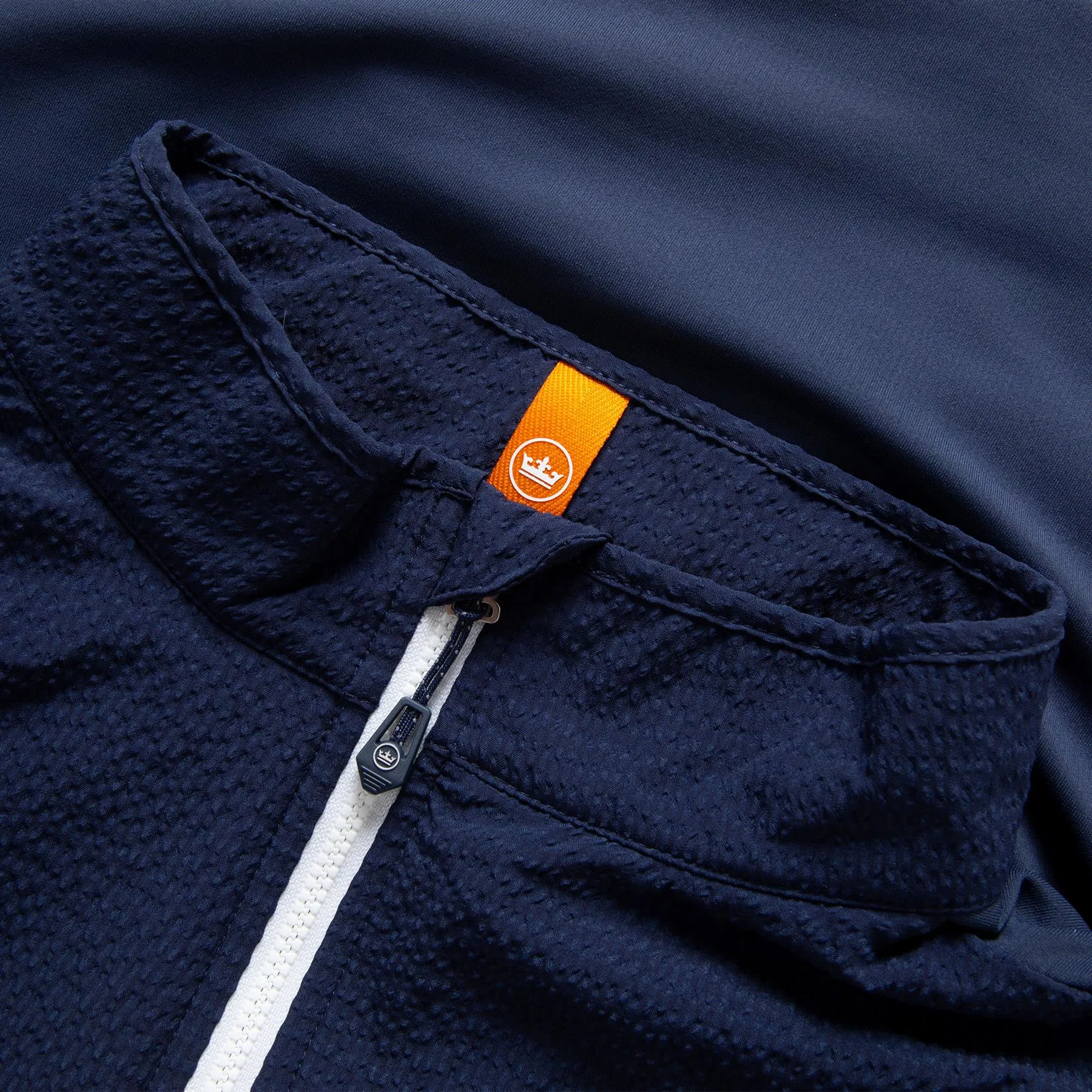 Performance Seersucker Hyb Vest Navy