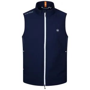 Performance Seersucker Hyb Vest Navy