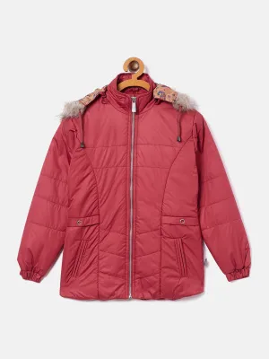 Pink Detachable Hood Jacket