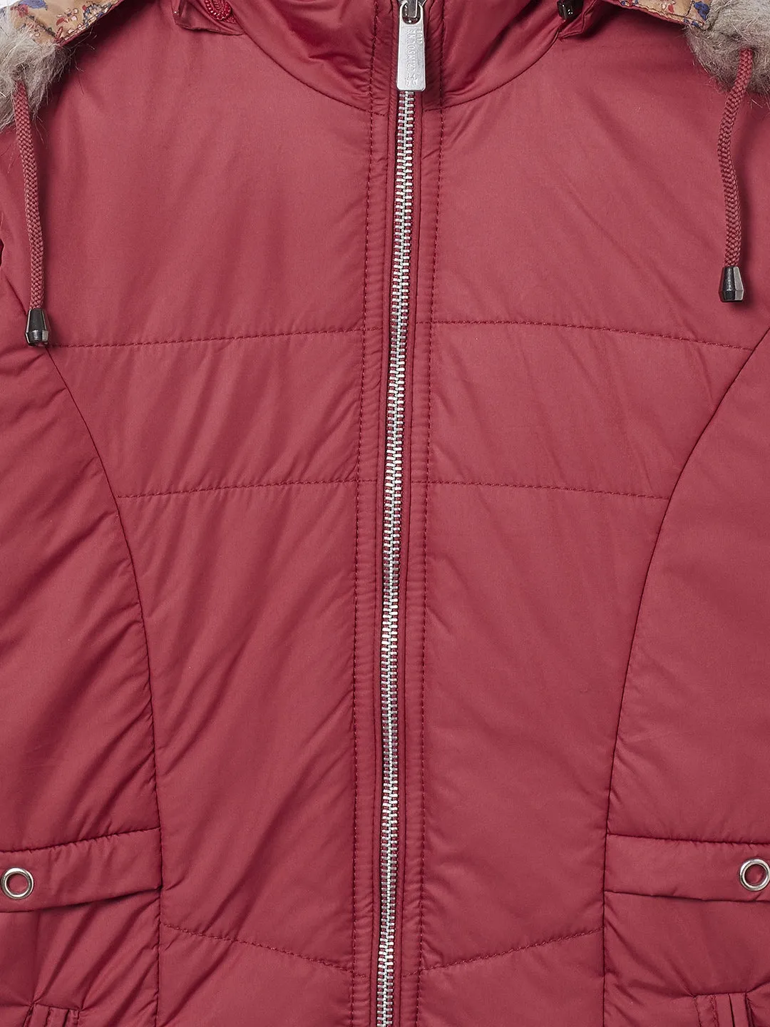 Pink Detachable Hood Jacket