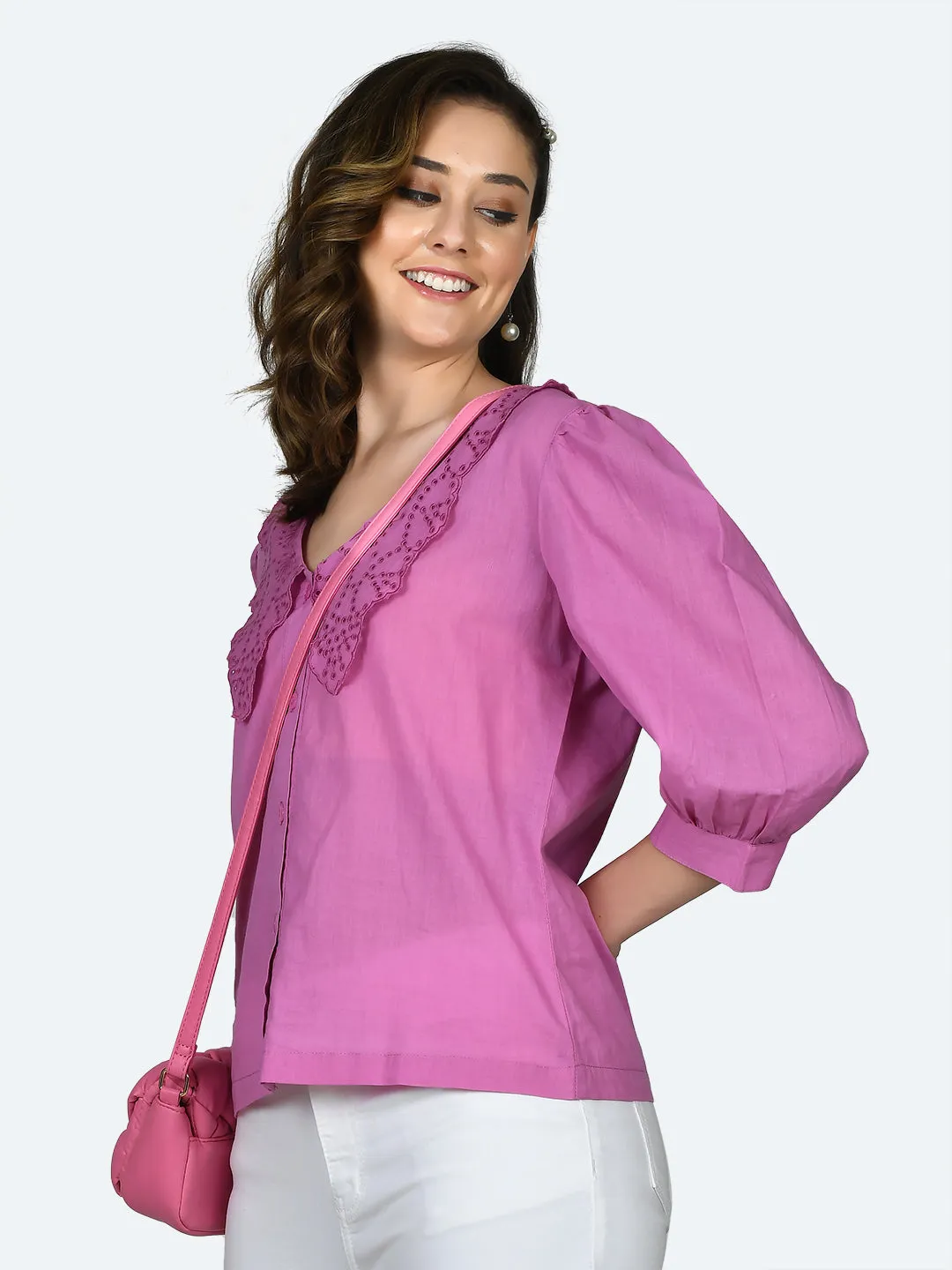 Pink Embroidered Top