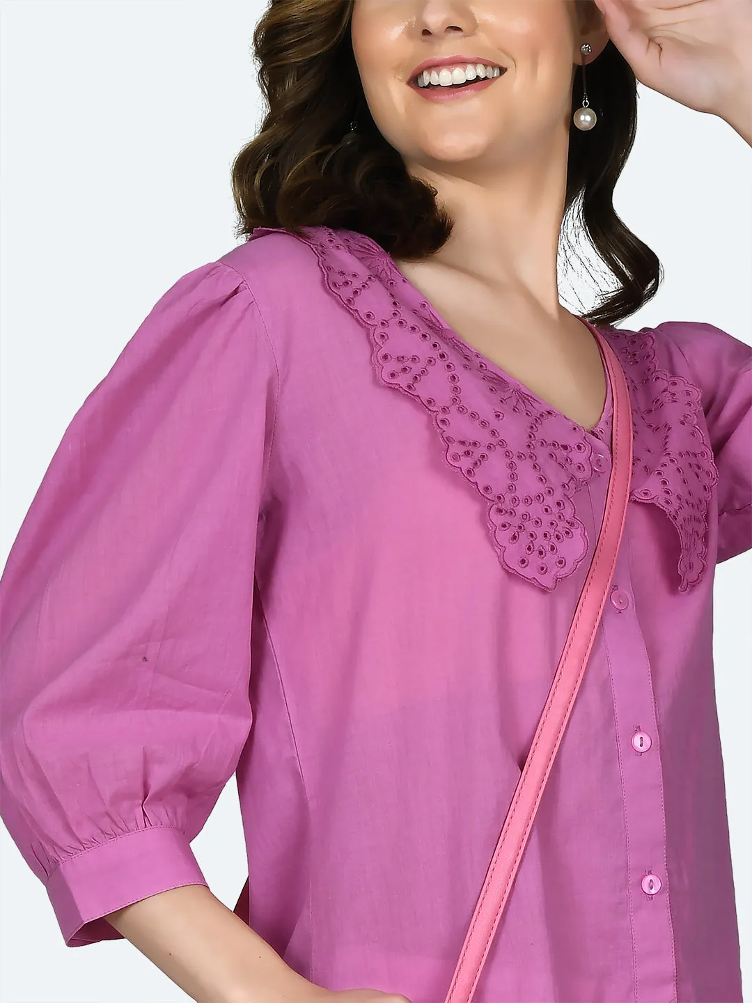 Pink Embroidered Top