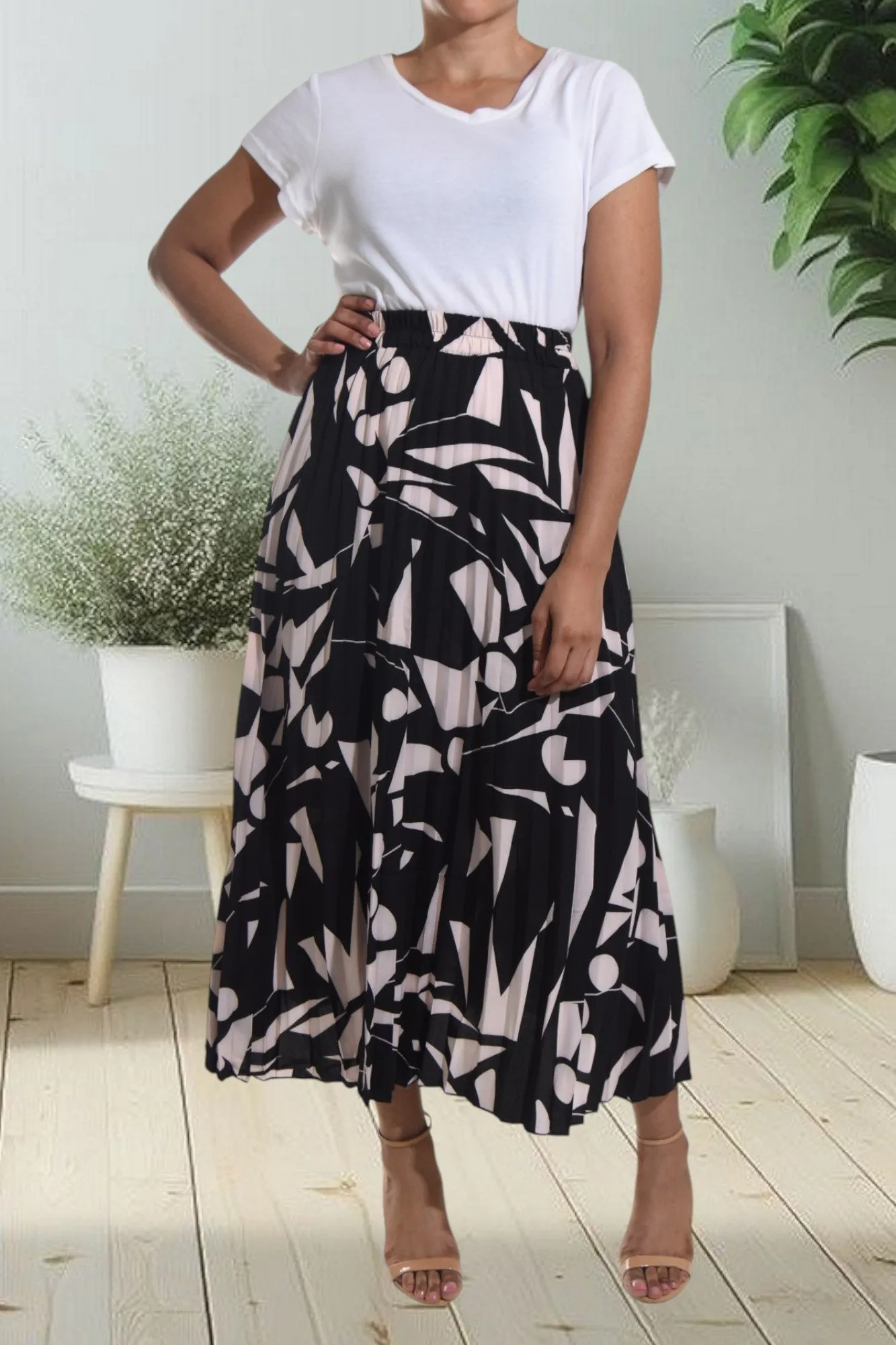 Pink Pleated Pocket Skirt