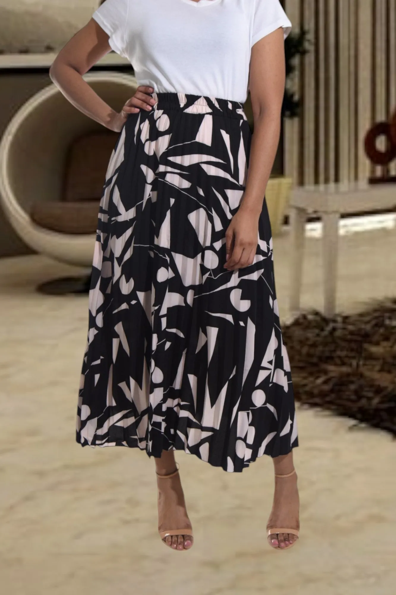 Pink Pleated Pocket Skirt