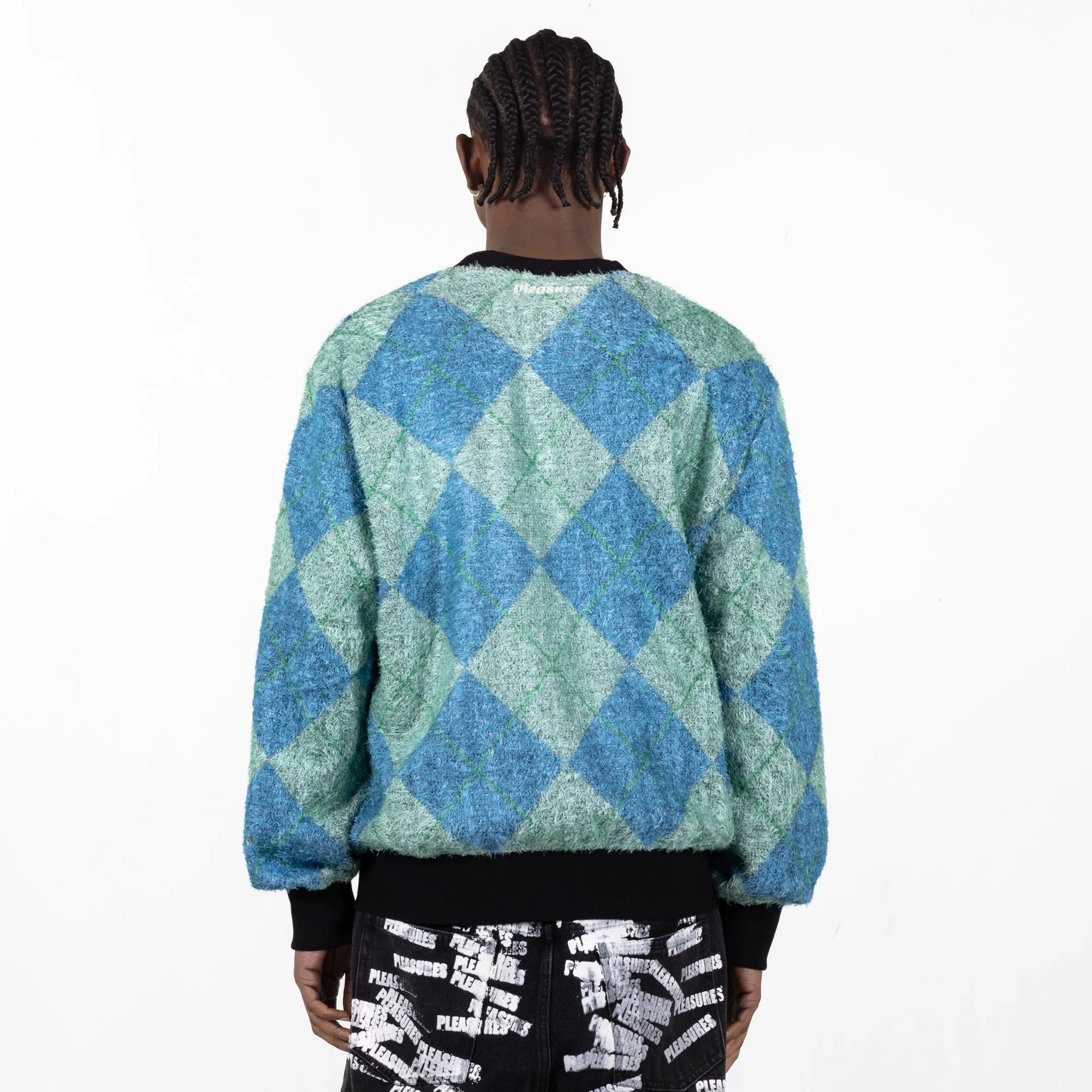 Pleasures Men Rev Cardigan Aqua