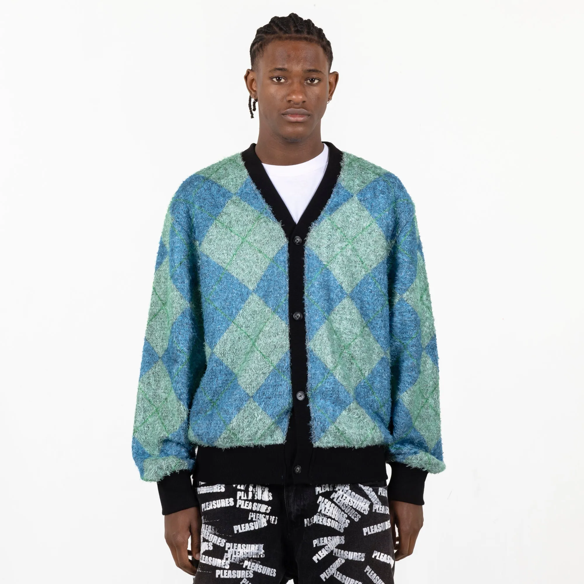 Pleasures Men Rev Cardigan Aqua