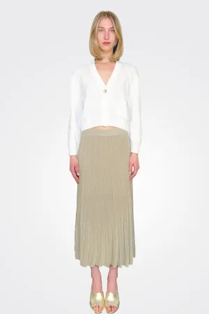 Pleated Midi Skirt - Gold Tan