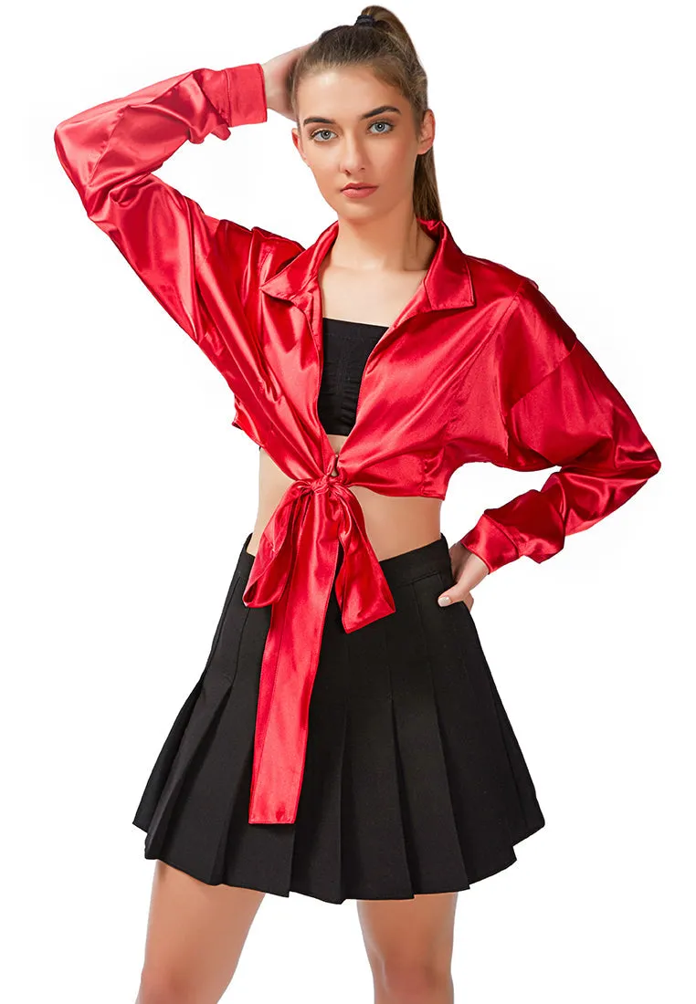 pleated mini skirt