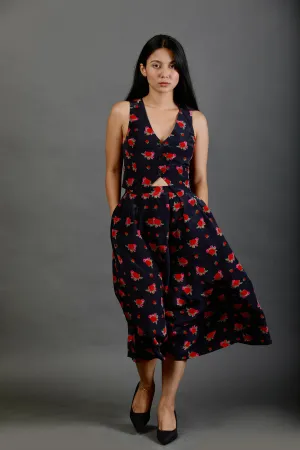 Pleated Skirt with Pockets - Rose Bloom