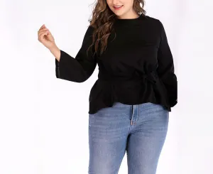 Plus Size Round Neck Long Sleeve T-shirt Bottoming Shirt