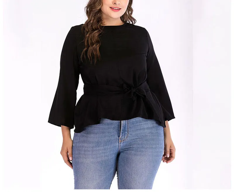 Plus Size Round Neck Long Sleeve T-shirt Bottoming Shirt