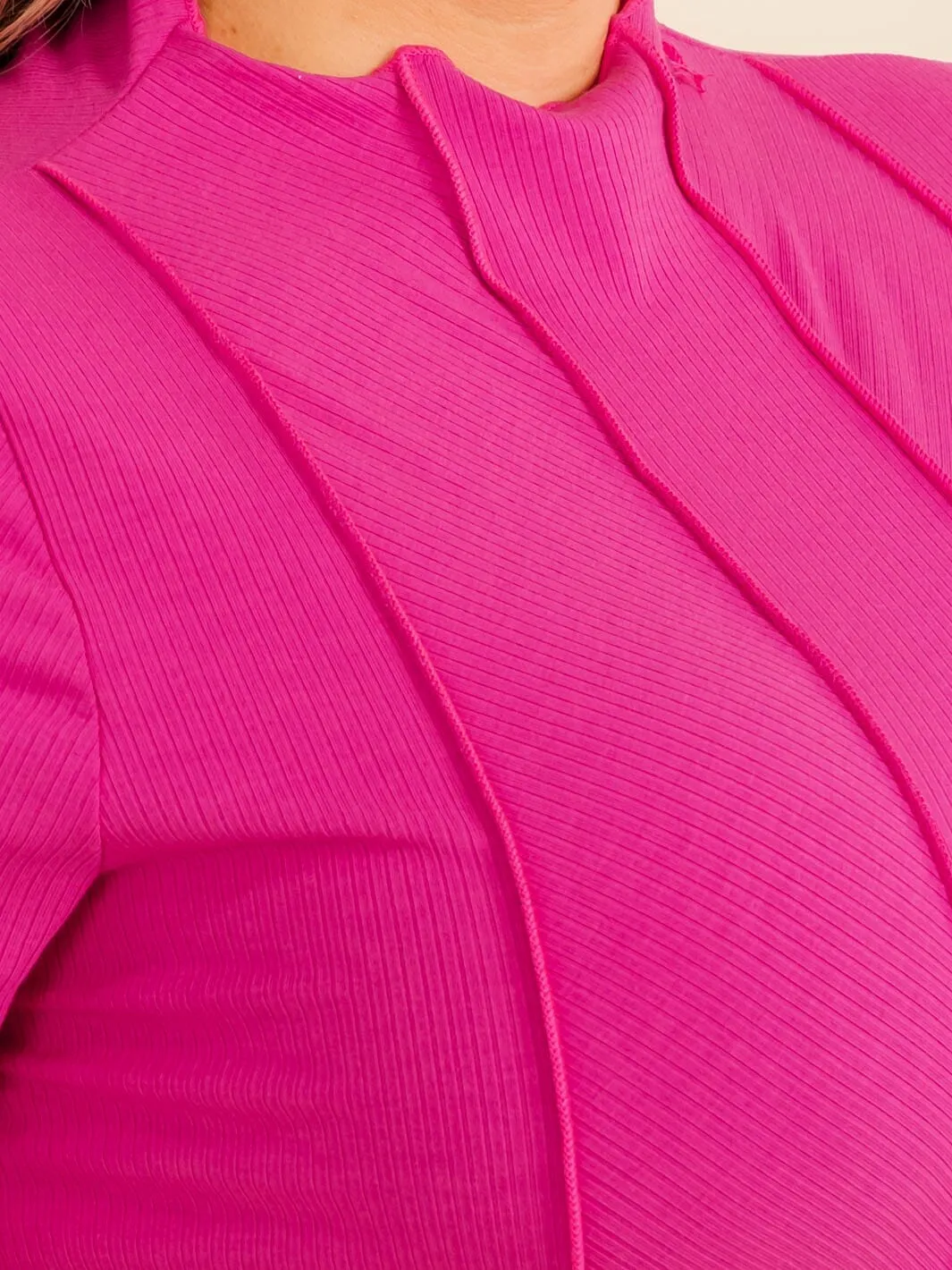 PLUS SIZE SHORT SLEEVE MOCK NECK DETAILED BLOUSE