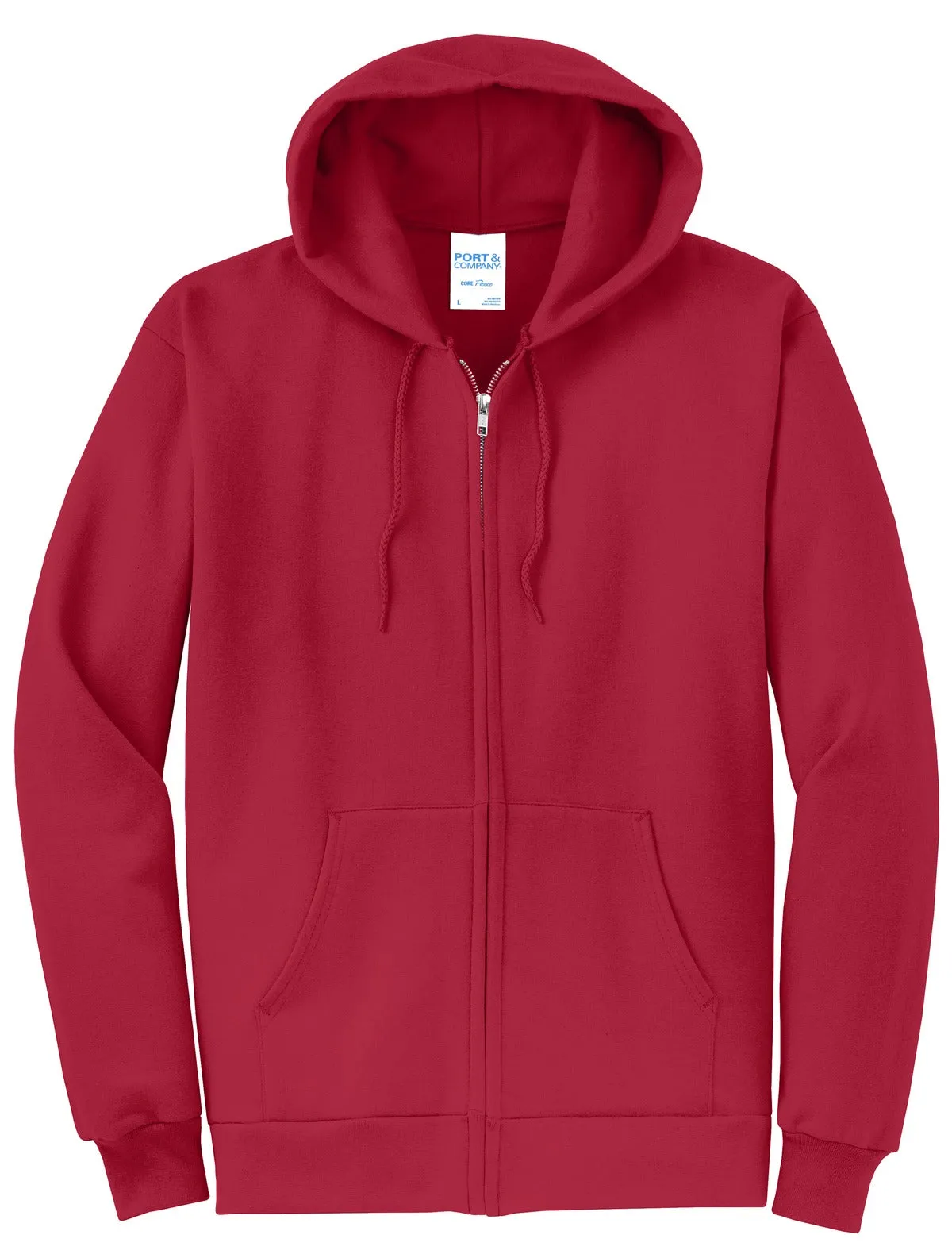 Port & Company Core Fleece Full-Zip Hooded Sweatshirt. PC78ZH Red