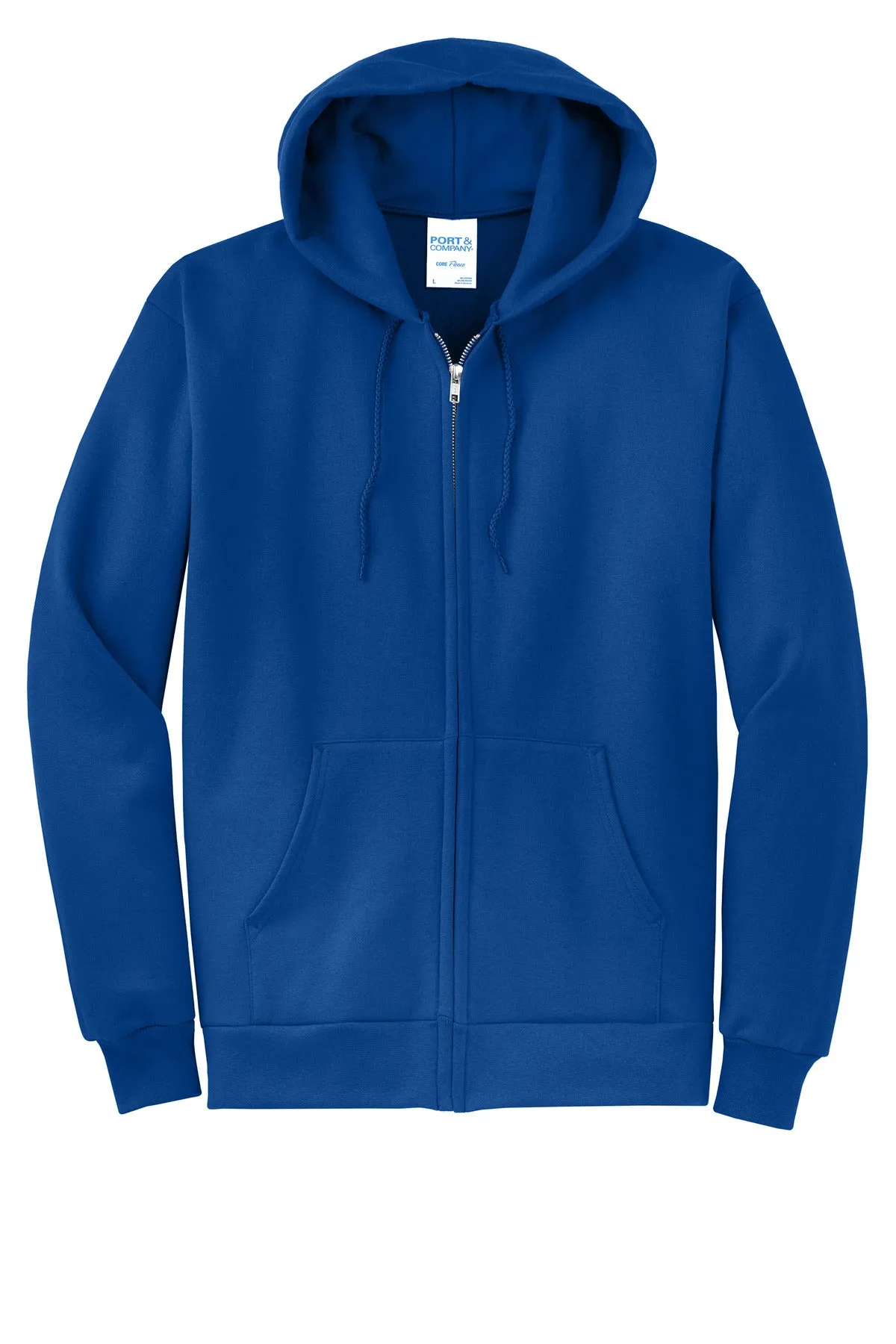 Port & Company Core Fleece Full-Zip Hooded Sweatshirt. PC78ZH True Royal