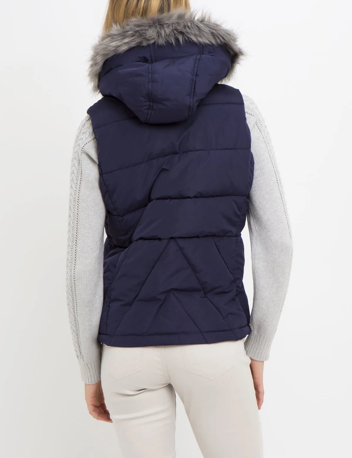 PRINCESS SEAM FUR HOOD VEST
