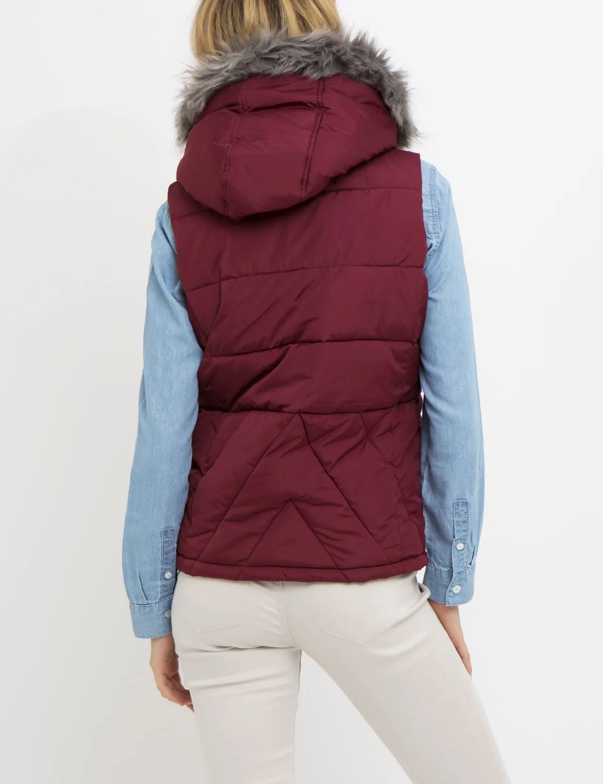 PRINCESS SEAM FUR HOOD VEST