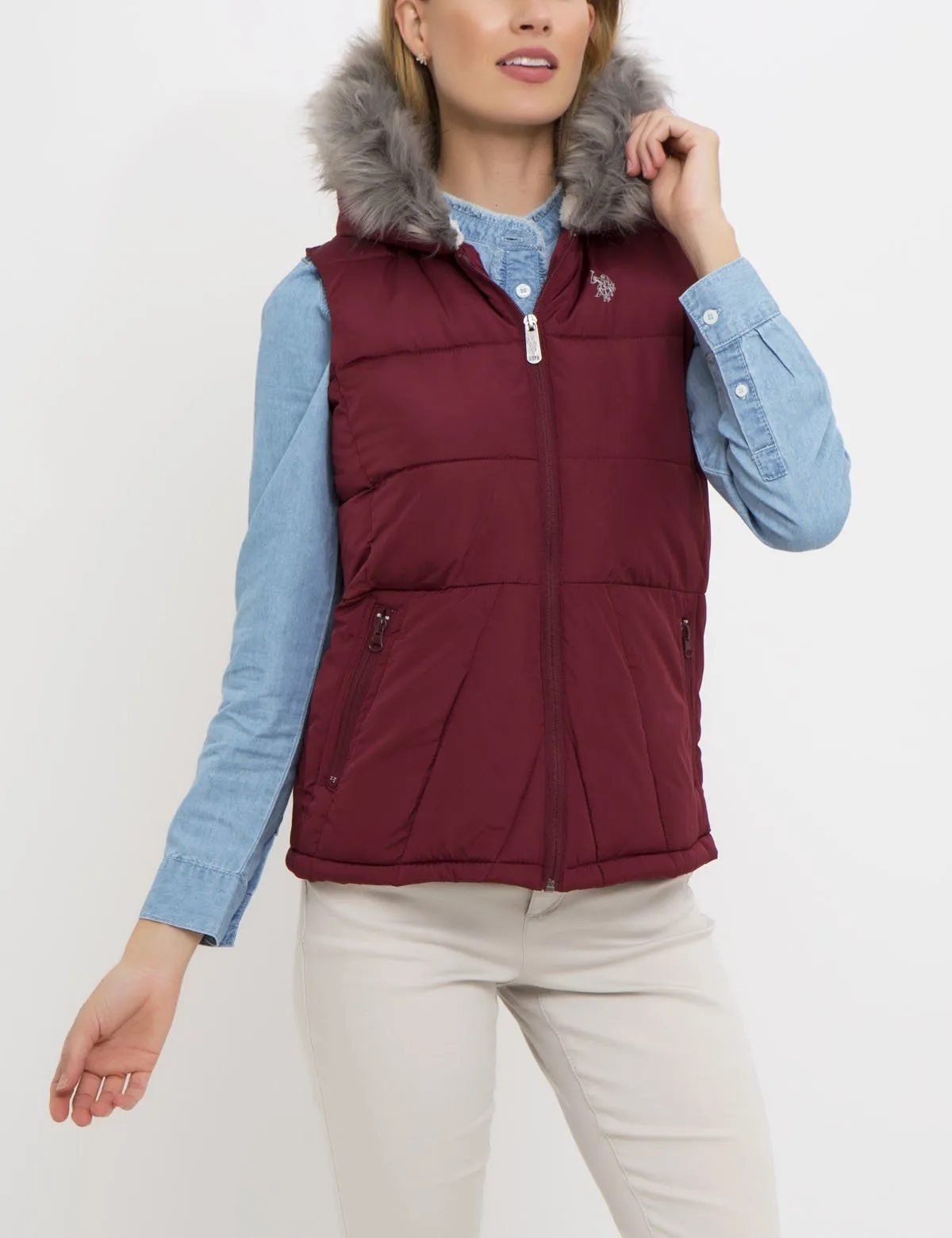 PRINCESS SEAM FUR HOOD VEST