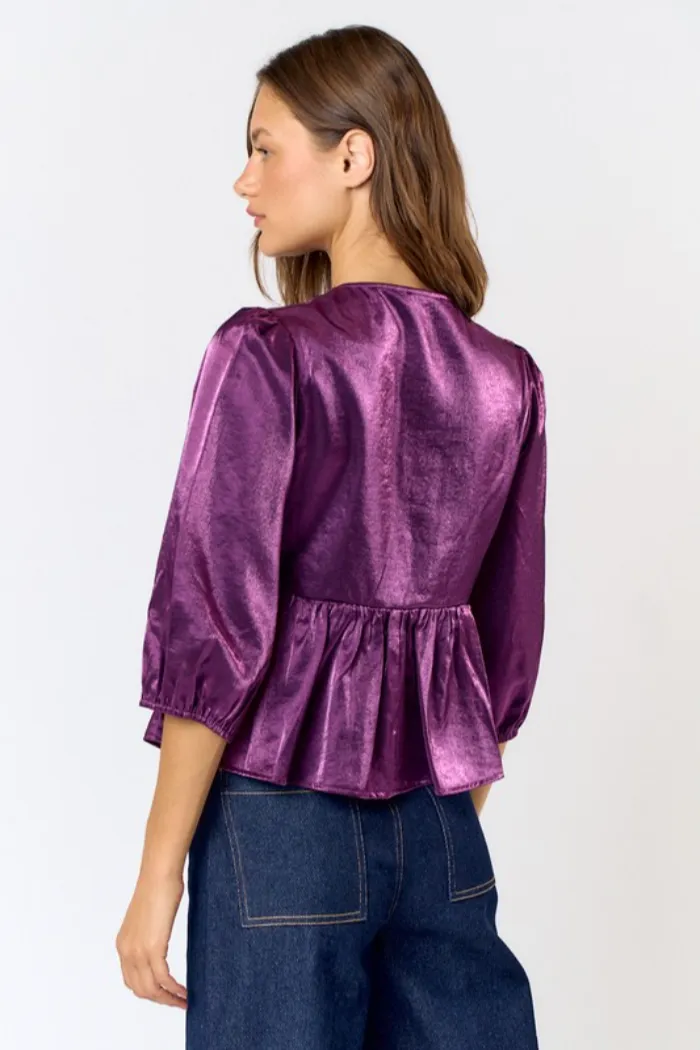 Puff Slv Bow Tie Top