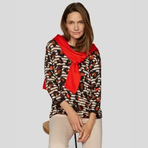 Rabe Leopard Print 3/4 Sleeve Top