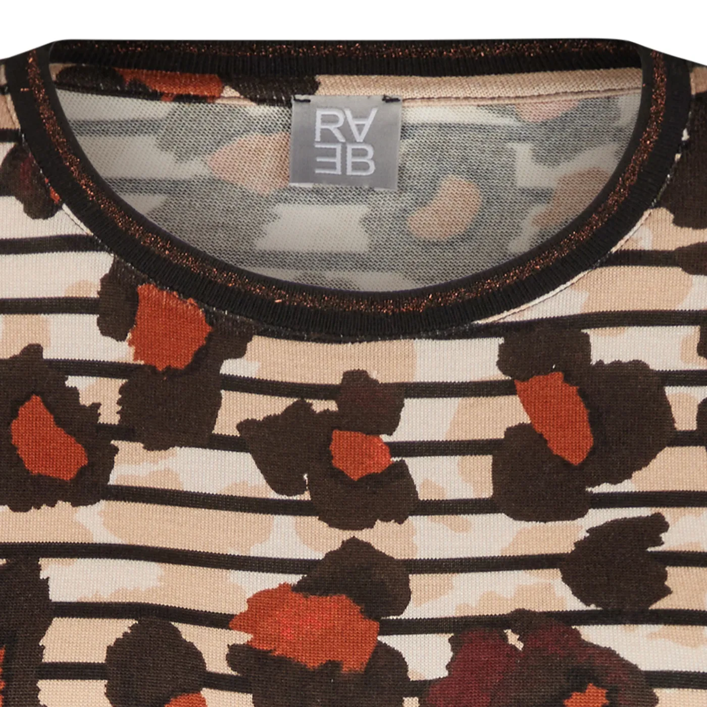 Rabe Leopard Print 3/4 Sleeve Top
