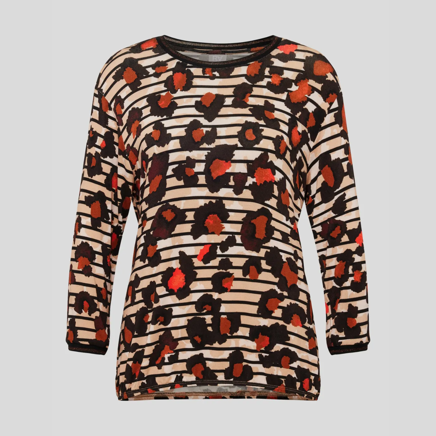 Rabe Leopard Print 3/4 Sleeve Top
