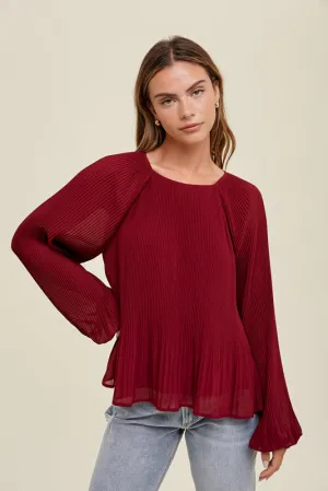 RED CHIFFON BLOUSE