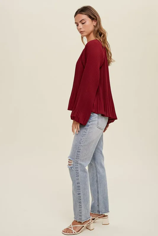 RED CHIFFON BLOUSE