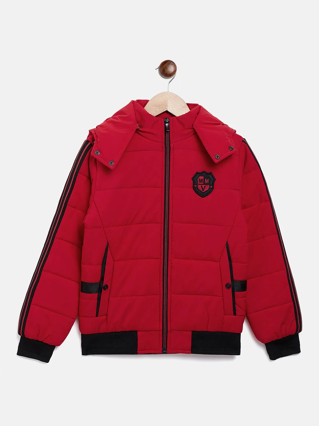 Red Detachable Hood Jacket