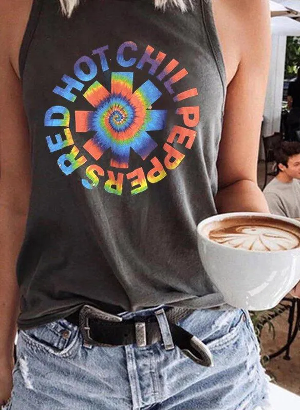 Red Hot Chili Peppers Crew Neck Sleeveless Women Vests