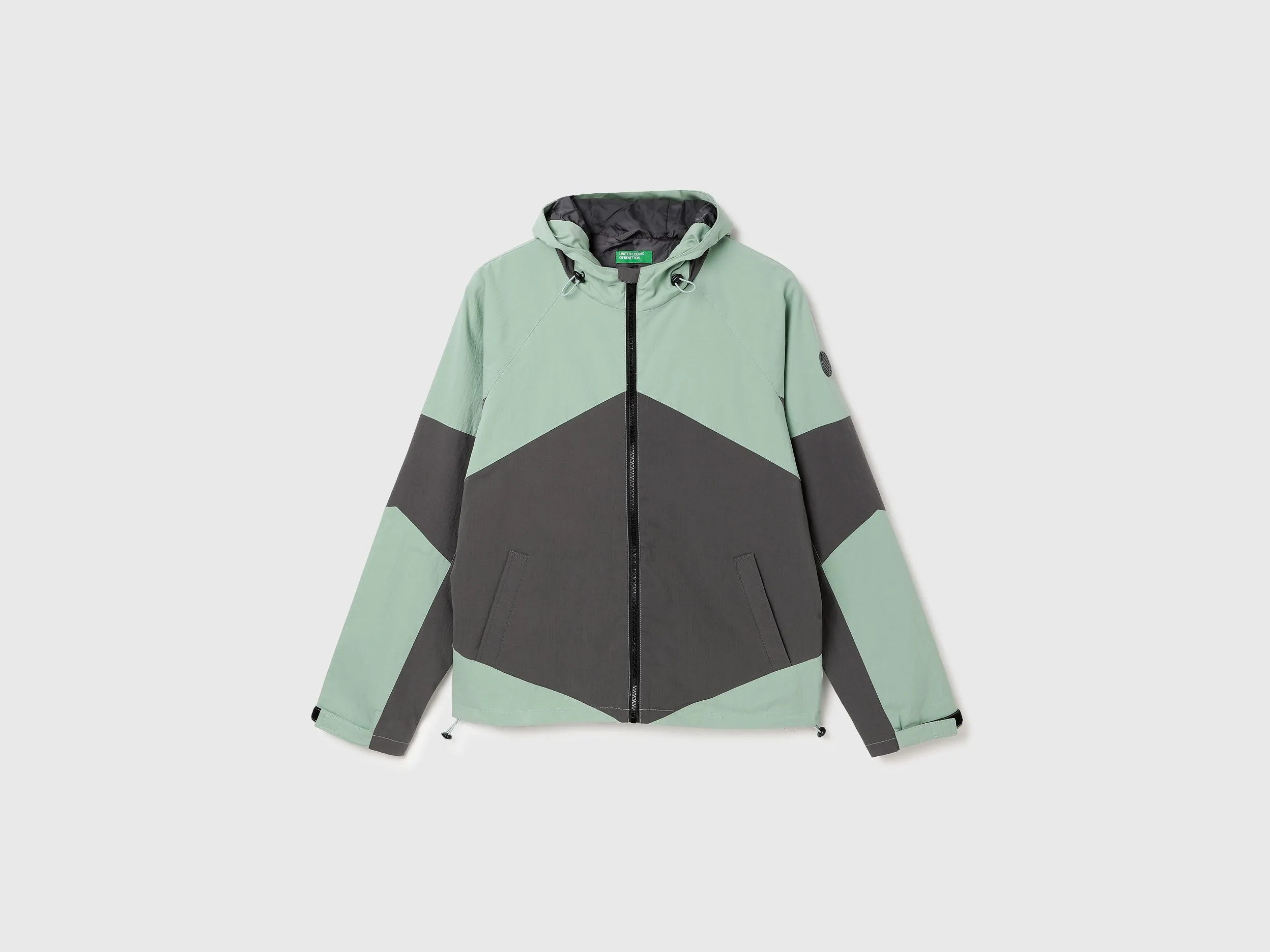Regular Fit Hooded Colourblocked Jacket