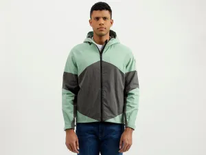 Regular Fit Hooded Colourblocked Jacket
